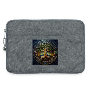 Mystic Tree with Jewels and Knots - Laptop bag 13" - heather grey - Front