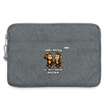 Drei Affen die sich fragend ansehen  - Laptoptasche 13" - Grau meliert - Vorne