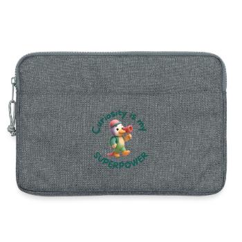 La curiosité est mon super-pouvoir - Sacoche pour ordinateur portable 13 pouces - gris chiné - Devant