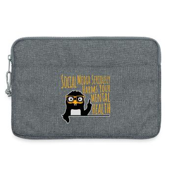 Social Media Seriously Harms Mental Health Pinguin - Laptoptasche 13" - Grau meliert - Vorne
