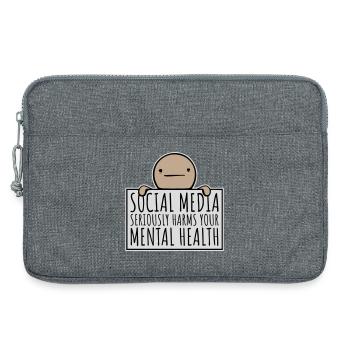 Social Media Seriously Harms Mental Health Spruch - Laptoptasche 13" - Grau meliert - Vorne