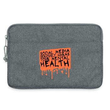 Les réseaux sociaux nuisent sérieusement à la santé mentale selon les affirmations - Sacoche pour ordinateur portable 13 pouces - gris chiné - Devant