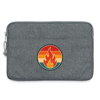 Flame Retro Badge Vintage-Stil Grafik - Laptoptasche 13" - Grau meliert - Vorne