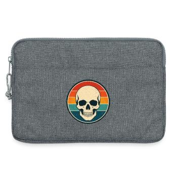 Skull Retro Badge Vintage-Stil Grafik - Laptoptasche 13" - Grau meliert - Vorne