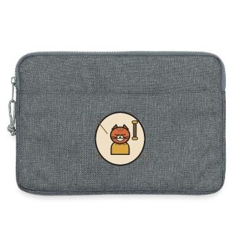 Schlafende Katzenkreis-Abzeichen - Laptoptasche 13" - Grau meliert - Vorne