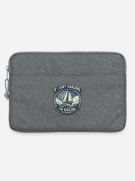 Wenn ich nicht segel, steige ich ab - Laptoptasche 13" - Grau meliert