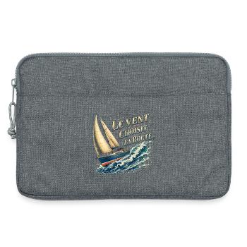 Vent et Voile: Route maritime - Sacoche pour ordinateur portable 13 pouces - gris chiné - Devant
