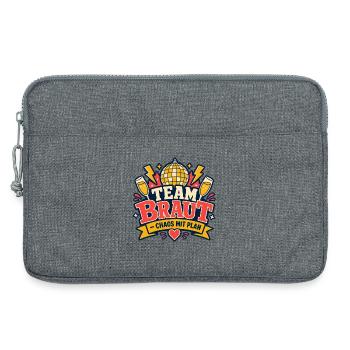 Team Braut Chaos mit Plan JGA - Laptoptasche 13" - Grau meliert - Vorne