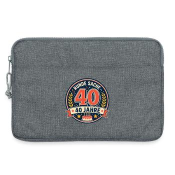 40. Geburtstag Runde Sache - Laptoptasche 13" - Grau meliert - Vorne