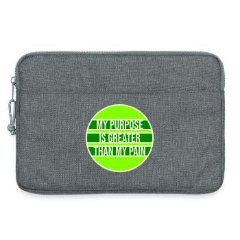 Mon but est plus grand que ma douleur, ce qui signifie le logo des guillemets - Sacoche pour ordinateur portable 13 pouces - gris chiné - Devant