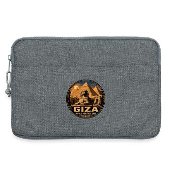 Insigne de voyage vintage des pyramides d’Égypte de Gizeh - Sacoche pour ordinateur portable 13 pouces - gris chiné - Devant