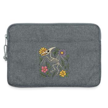 Pterodactylus Skelett mit Blumen - Laptoptasche 13" - Grau meliert - Vorne