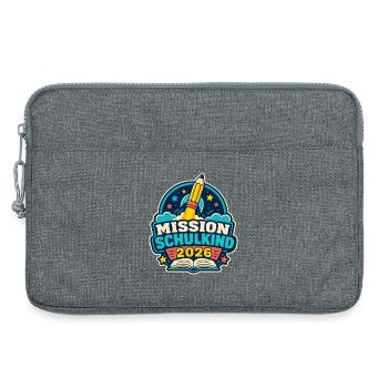 Mission Schulkind 2026 – Einschulung Abenteuer - Laptoptasche 13" - Grau meliert - Vorne