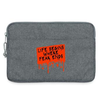 Life Begins Where Fear Ends Motivierend Zitat Logo - Laptoptasche 13" - Grau meliert - Vorne