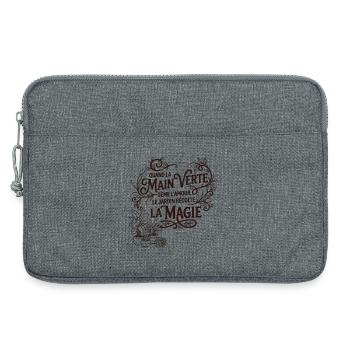 Quand la main verte - Jardinage & Magie - Sacoche pour ordinateur portable 13 pouces - gris chiné - Devant
