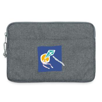 Cerf-volant dans le ciel – Art minimaliste - Sacoche pour ordinateur portable 13 pouces - gris chiné - Devant