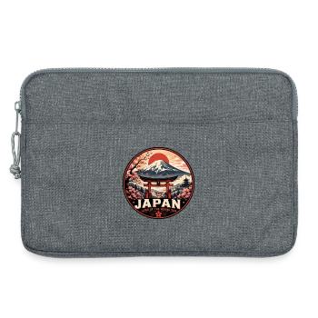 Japan Rising Sun Vintage Travel Badge - Laptop bag 13" - heather grey - Front