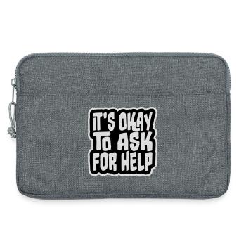 Il est normal de demander de l’aide, d’aide, de questions en disant le logo - Sacoche pour ordinateur portable 13 pouces - gris chiné - Devant