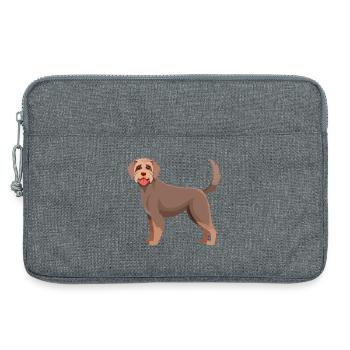Chien à poil dur allemand (bande dessinée) - Sacoche pour ordinateur portable 13 pouces - gris chiné - Devant