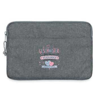 Geschwisterliebe für immer verbunden - Laptoptasche 13" - Grau meliert - Vorne