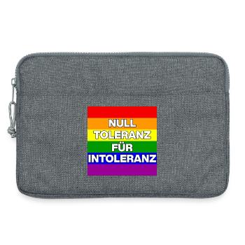 NULL TOLERANZ FÜR INTOLERANZ, GEGEN RECHTS, NO AFD - Laptoptasche 13" - Grau meliert - Vorne