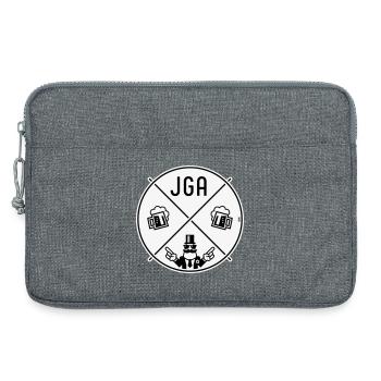 Bachelor Party Groom Hand Signal Beer Circle Symbol NEG 2C - Laptop bag 13" - heather grey - Front
