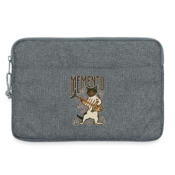 Memento Katze Fisch Knochenpilz Lustige Vintage-Kunst - Laptoptasche 13" - Grau meliert - Vorne