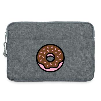 Donut Chocolate Sprinkles Icon - Laptop bag 13" - heather grey - Front