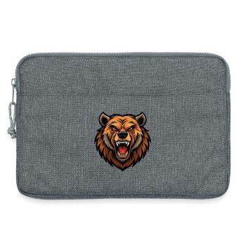 Angry bear - Laptop bag 13" - heather grey - Front