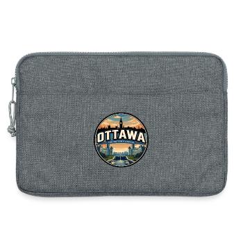 Retro Ottawa Parliament Travel Badge - Laptop bag 13" - heather grey - Front