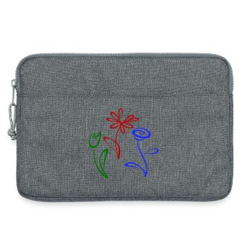 Three flowers - Laptop bag 13" - heather grey - Front