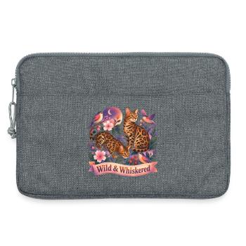 Chat Bengale de la Nature Magique - Sacoche pour ordinateur portable 13 pouces - gris chiné - Devant