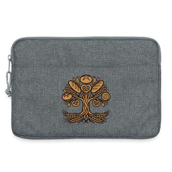 Logo du pain bretzel de l’arbre de vie - Sacoche pour ordinateur portable 13 pouces - gris chiné - Devant