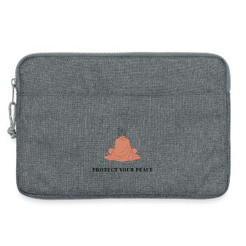 Protégez votre paix - Art au trait minimaliste - Sacoche pour ordinateur portable 13 pouces - gris chiné - Devant