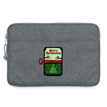Joyeux Noël Poissons - Sacoche pour ordinateur portable 13 pouces - gris chiné - Devant