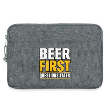Bière, Amateur de bière, Fan de bière, Cadeau d’orge - Sacoche pour ordinateur portable 13 pouces - gris chiné - Devant