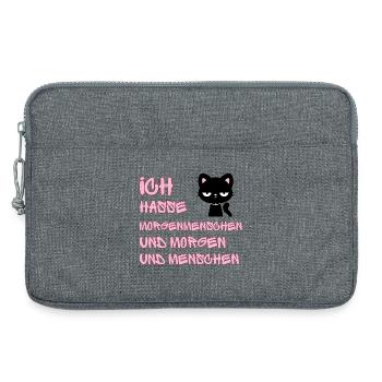 ICH HASSE MORGENMENSCHEN UND MORGEN UND MENSCHEN - Laptoptasche 13" - Grau meliert - Vorne