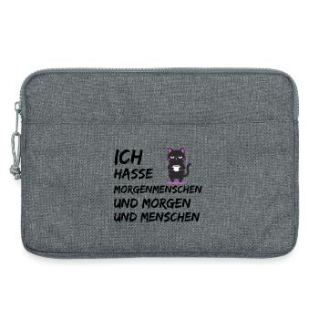 ICH HASSE MORGENMENSCHEN UND MORGEN UND MENSCHEN - Laptoptasche 13" - Grau meliert - Vorne