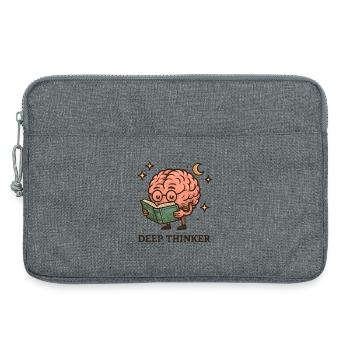 Tiefdenker Gehirn beim Lesen - Laptoptasche 13" - Grau meliert - Vorne
