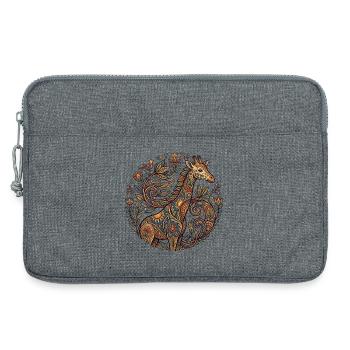 Girafe ornementale à motif floral - Sacoche pour ordinateur portable 13 pouces - gris chiné - Devant