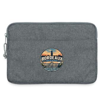 Retro Bordeaux Place de la Bourse Badge - Laptop bag 13" - heather grey - Front