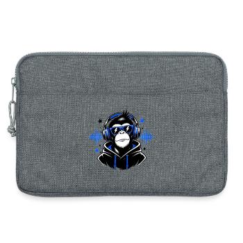 DJ-Affe mit Kopfhörern - Laptoptasche 13" - Grau meliert - Vorne