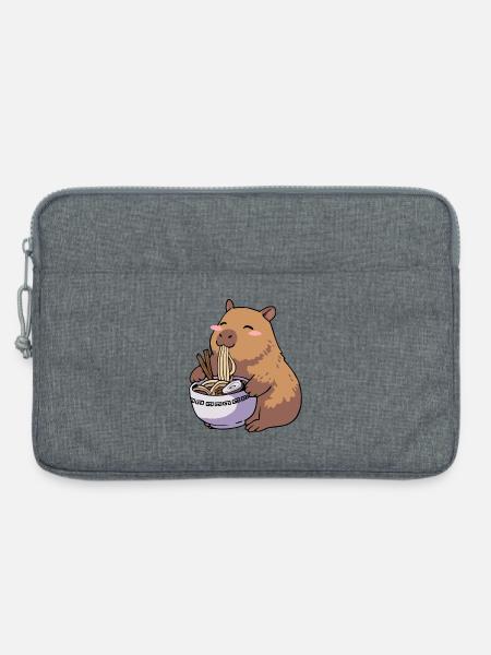 Kawaii Capybara Ramen essen - Laptoptasche 13" - Grau meliert