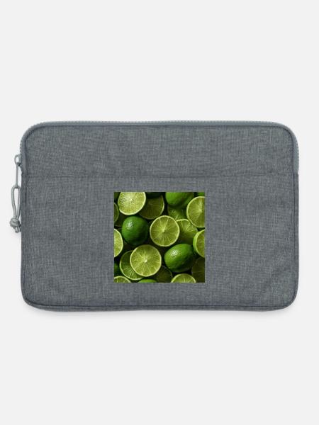 Grüne Limes im Freskomuster - Laptoptasche 13" - Grau meliert