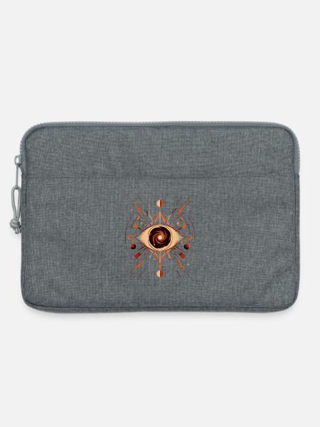 Auge im Strudel des Mandala-Kosmos - Laptoptasche 13" - Grau meliert