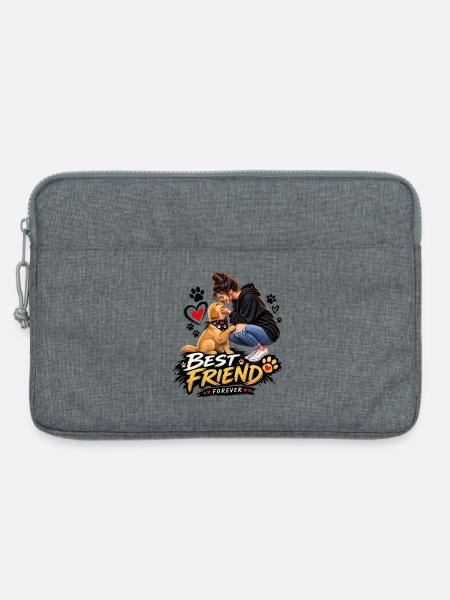 Beste Freundin für immer – Golden Retriever Liebe - Laptoptasche 13" - Grau meliert