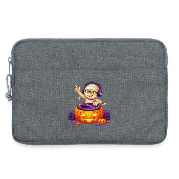 Süßer DJ Mummy Pumpkin Turntable Halloween - Laptoptasche 13" - Grau meliert - Vorne