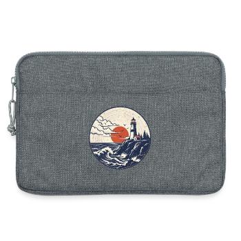 Leuchtturm Patch Abendrot - Laptoptasche 13" - Grau meliert - Vorne