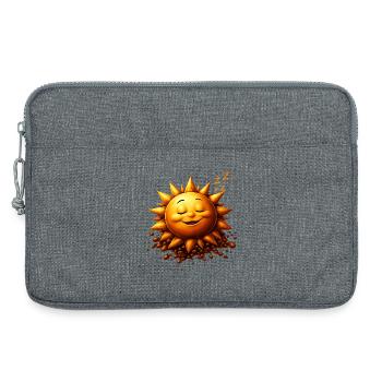 Schlafender Sonnenschein mit Bohnen - Laptoptasche 13" - Grau meliert - Vorne
