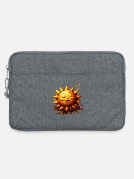 Schlafender Sonnenschein mit Bohnen - Laptoptasche 13" - Grau meliert